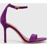 Designer Női Szexi Lila Ralph Lauren Tűsarkú cipők Csatos kapoccsal Szarvasbőr 36-os méretben 