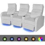Modern Csíkos Poliészter Fehér Karfás Relax fotel 3 személyre 