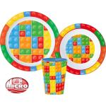 LEGO Lego mintázatú étkészlet 260ml pohárral, micro mûanyag szett