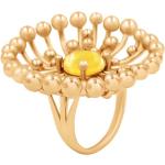 Női Aranyozott Arany Kristály gyűrűk 18 karátos 56 