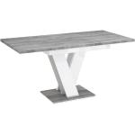 Masiv bõvíthetõ étkezõasztal 4-6 személyes beton/magasfényű fehér