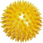 Masszázslabda, tüskés labda, sárga, 8 cm, közepesen kemény