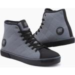 Men's ankle sneakers with decorative quilting - grey and black OM-FOTH-22FW-003