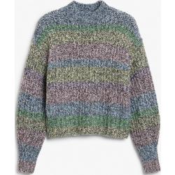 Mock neck chunky knit sweater - Pink