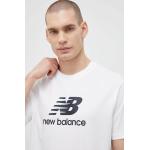 Férfi Poliészter Fehér New Balance Kereknyakú Rövid ujjú pólók S-es 