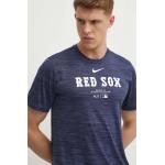 Nike t-shirt Boston Red Sox sötétkék, férfi, nyomott mintás