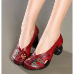Női Vintage Gumi Zöld Tavaszi Bélelt Magassarkú cipők 