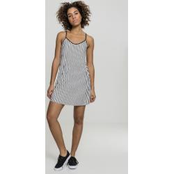 Nõi ruha // Urban classics Ladies Striped Pleated Slip Dress white/black