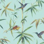 Noordwand türkiz kolibri és bambusz tapéta
