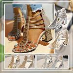 Női Lezser Gumi Arany Nyári Peep toe cipők Esküvőre 