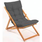 Összecsukható kerti szék, sötétszürke párnával - OMBRE - Butopêa