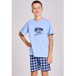 Fiú Kockás Kék Taro Gyerek pizsamák 146-os méretű 