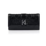 Női Elegáns Bőr Fekete Karl Lagerfeld Cipzáras pénztárcák Fenntartható forrásból 
