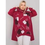 Plus size maroon sweatshirt with a print and an appliqué