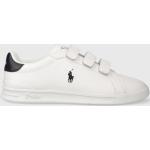 Designer Férfi Lezser Bőr Fehér Polo Ralph Lauren Tépőzáras tornacipők Tépőzáras kapoccsal 44-es méretben 