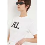 Designer Női Feliratos Fehér Polo Ralph Lauren Kereknyakú Feliratos pólók XS-es 