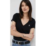 Designer Női Fekete Polo Ralph Lauren V-nyakú pólók XS-es 