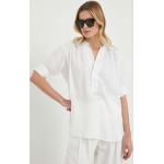 Designer Női Lezser Vászon Fehér Polo Ralph Lauren V-nyakú Blúzok XS-es 