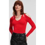 Női Hosszú Viszkóz Piros Karl Lagerfeld Hosszu ujjú Sweater-ek S-es 