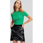 Női Lezser Zöld Karl Lagerfeld Rövid ujjú Kötött pulóverek Fenntartható forrásból XS-es 