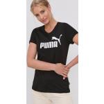 Női Feliratos Fekete Puma Kereknyakú Feliratos pólók XS-es 