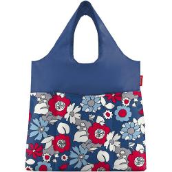 Reisenthel mini maxi shopper plus kék virágos shopper táska