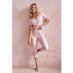 Női Gumi Világos rózsaszín árnyalatú Taro Rövid ujjú Pizsamák S-es 