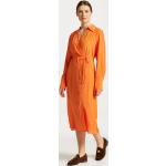 Női Elegáns Viszkóz Narancssárga Gant Midi Átlapolt ruhák XS-es 