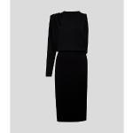 Aszimmetrikus Női Fekete Karl Lagerfeld Téli Midi Ujjatlan Midi ruhák L-es 