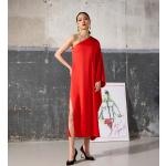 Aszimmetrikus Női Félvállas Szatén Piros Karl Lagerfeld Féloldalas ruhák XS-es 
