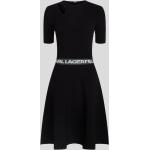 Női Klasszikus Viszkóz Fekete Karl Lagerfeld Midi Rövid ujjú Testhezálló ruhák XS-es 