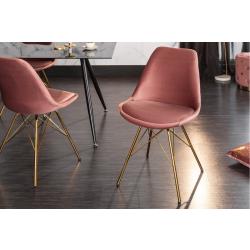SCANDINAVIA retro rózsaszín és arany szék
