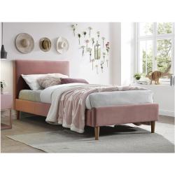 ACOMA VELVET kárpitozott ágy 90 x 200 cm rózsaszín