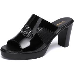 Slipper Female Block Heel Platform Slippers Slides Women High Heels Ladies Office Women's Summer Shoes Sandals