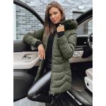 Női Nylon Khaki zöld árnyalatú Téli Steppelt kabátok akciósan S-es 