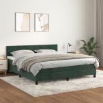 sötétzöld bársony rugós ágy matraccal 160x200 cm