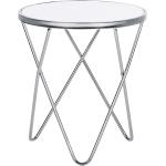 Kisasztal fehér márvány hatású edzett felsõüveggel fém ezüst hatású lábakkal kerek alakú