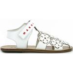 Designer Lány Virágos Fehér MARNI Nyári Nyári cipők Tépőzáras kapoccsal Borjúbőr 32-es méretben 