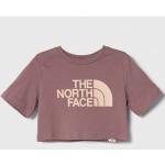 Feliratos Lila The North Face Gyerek rövid ujjú pólók 