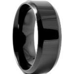 Tiszta fekete, döntött peremű acélgyűrű