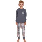 Fiú Kockás Sötét szürke árnyalatú Gyerek pizsamák 110-es méretű 