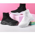 Női Lezser Fehér Chunky sarkú Slip-on tornacipők Bebújós kapoccsal 