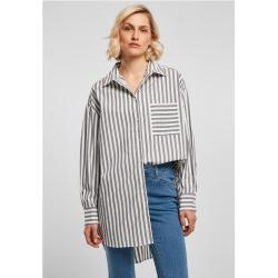 Nõi ing // Urban Classics / Ladies Oversized Stripe Shirt white/darkshadow