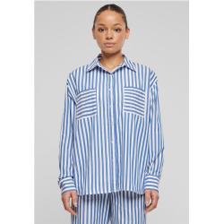 Urban Classics / Ladies Striped Relaxed Shirt white/blue
