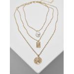 Urban Classics / Layering Pearl Basic Necklace gold