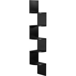 Sarokpolc, Fali polc 5 szintes falra szerelhetõ 20 x 20 x 127,5cm, fekete | VASAGLE