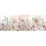 Vászon falikép, rózsaszín virágos rét, 45x140 cm, pasztell rózsaszín - PRAIRIE - Butopêa