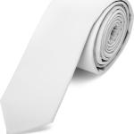 Vékony fehér műbõr nyakkendõ