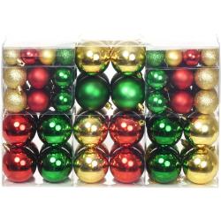 vidaXL 100 darab piros/arany/zöld karácsonyi gömb