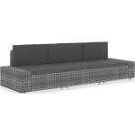 vidaXL 3 személyes szürke elemes polyrattan kanapé